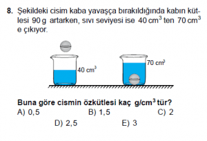 9. Sınıf Fizik Test 6 Soru 8