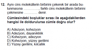 9. Sınıf Fizik Test 7 Soru 12