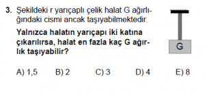 9. Sınıf Fizik Test 7 Soru 3