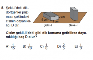 9. Sınıf Fizik Test 7 Soru 5