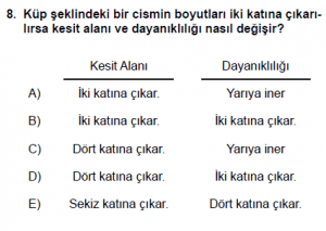 9. Sınıf Fizik Test 7 Soru 8