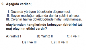 9. Sınıf Fizik Test 7 Soru 9