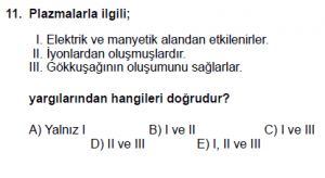 9. Sınıf Fizik Test 8 Soru 11