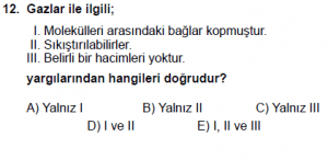 9. Sınıf Fizik Test 8 Soru 12