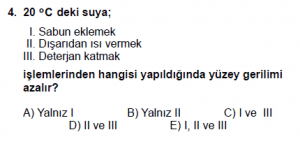 9. Sınıf Fizik Test 8 Soru 4