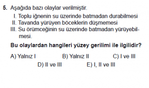 9. Sınıf Fizik Test 8 Soru 5
