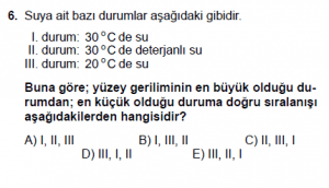 9. Sınıf Fizik Test 8 Soru 6