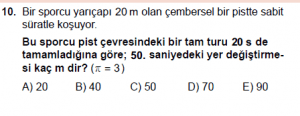9. Sınıf Fizik Test 9 Soru 10