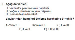 9. Sınıf Fizik Test 9 Soru 3