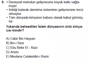 9. Sınıf Kimya Test 1 Soru 6