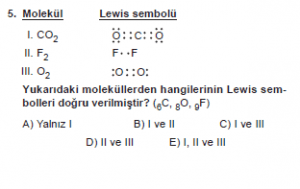 9. Sınıf Kimya Test 13 Soru 5