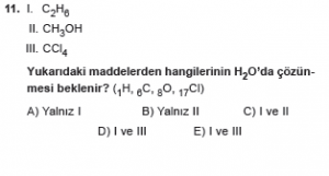 9. Sınıf Kimya Test 14 Soru 11