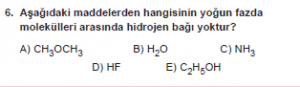 9. Sınıf Kimya Test 14 Soru 6