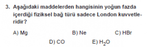 9. Sınıf Kimya Test 15 Soru 3
