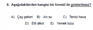 9. Sınıf Kimya Test 2 Soru 8