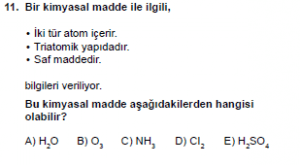 9. Sınıf Kimya Test 3 Soru 11