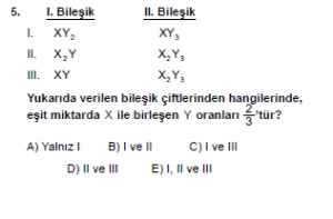 9. Sınıf Kimya Test 4 Soru 5