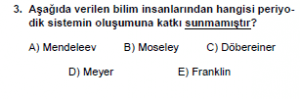 9. Sınıf Kimya Test 8 Soru 3