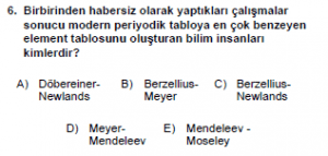 9. Sınıf Kimya Test 8 Soru 6