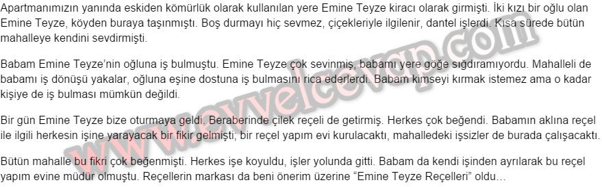 Emine Teyze’nin Çilek Reçeli 2. Etkinlik Cevapları