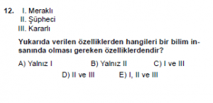 Mezun Fizik A Test 1 Soru 12