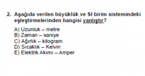 Mezun Fizik A Test 1 Soru 2