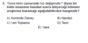 Mezun Fizik A Test 1 Soru 5