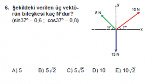 Mezun Fizik A Test 2 Soru 6