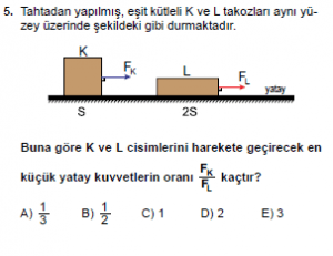 Mezun Fizik A Test 3 Soru 5