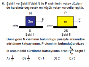 Mezun Fizik A Test 3 Soru 6