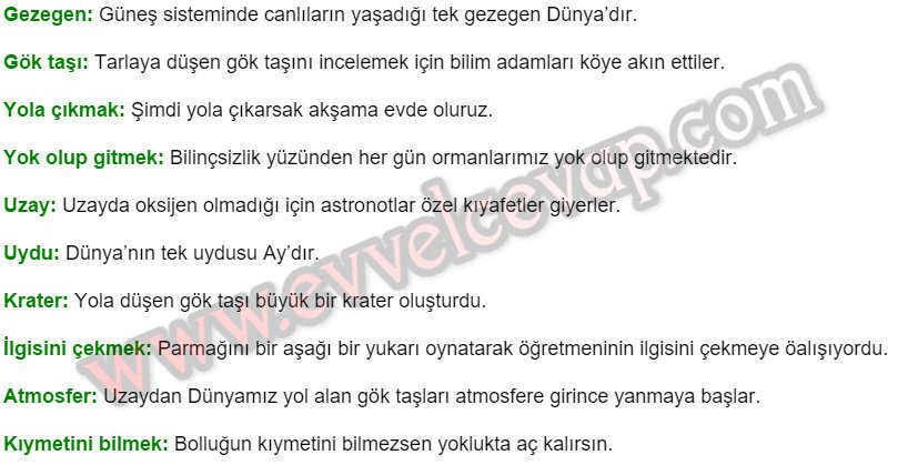 Uzay 2. Etkinlik Cevabı