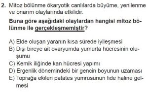 10. Sınıf Biyoloji Test 1 Soru-2