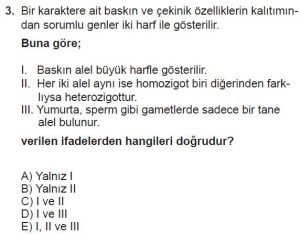 10. Sınıf Biyoloji Test 10 Soru-3