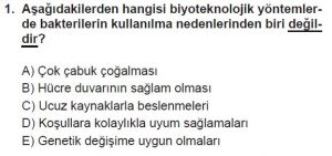 10. Sınıf Biyoloji Test 17 Soru-1