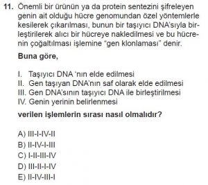 10. Sınıf Biyoloji Test 17 Soru-11