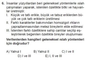 10. Sınıf Biyoloji Test 17 Soru-6