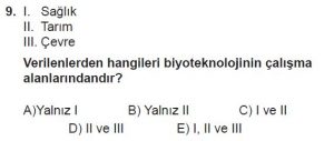 10. Sınıf Biyoloji Test 17 Soru-9