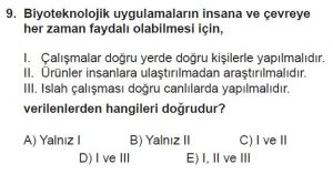 10. Sınıf Biyoloji Test 18 Soru-9