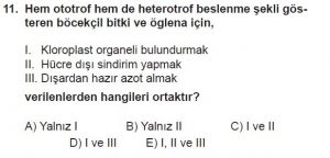10. Sınıf Biyoloji Test 19 Soru-11