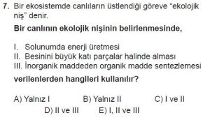 10. Sınıf Biyoloji Test 19 Soru-7
