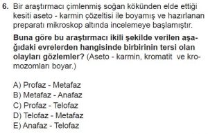 10. Sınıf Biyoloji Test 2 Soru-6