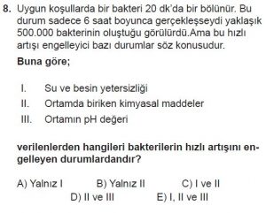 10. Sınıf Biyoloji Test 2 Soru-8