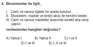 10. Sınıf Biyoloji Test 20 Soru-4