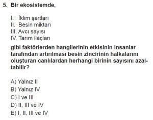 10. Sınıf Biyoloji Test 20 Soru-5
