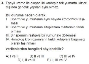 10. Sınıf Biyoloji Test 5 Soru-3