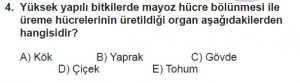 10. Sınıf Biyoloji Test 5 Soru-4
