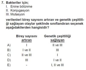 10. Sınıf Biyoloji Test 5 Soru-7
