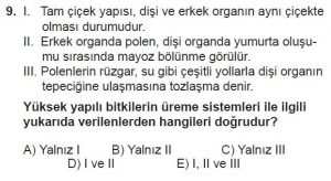 10. Sınıf Biyoloji Test 5 Soru-9