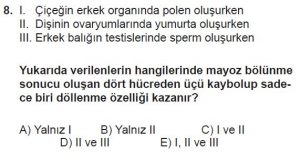 10. Sınıf Biyoloji Test 6 Soru-8