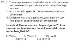 10. Sınıf Biyoloji Test 8 Soru-12